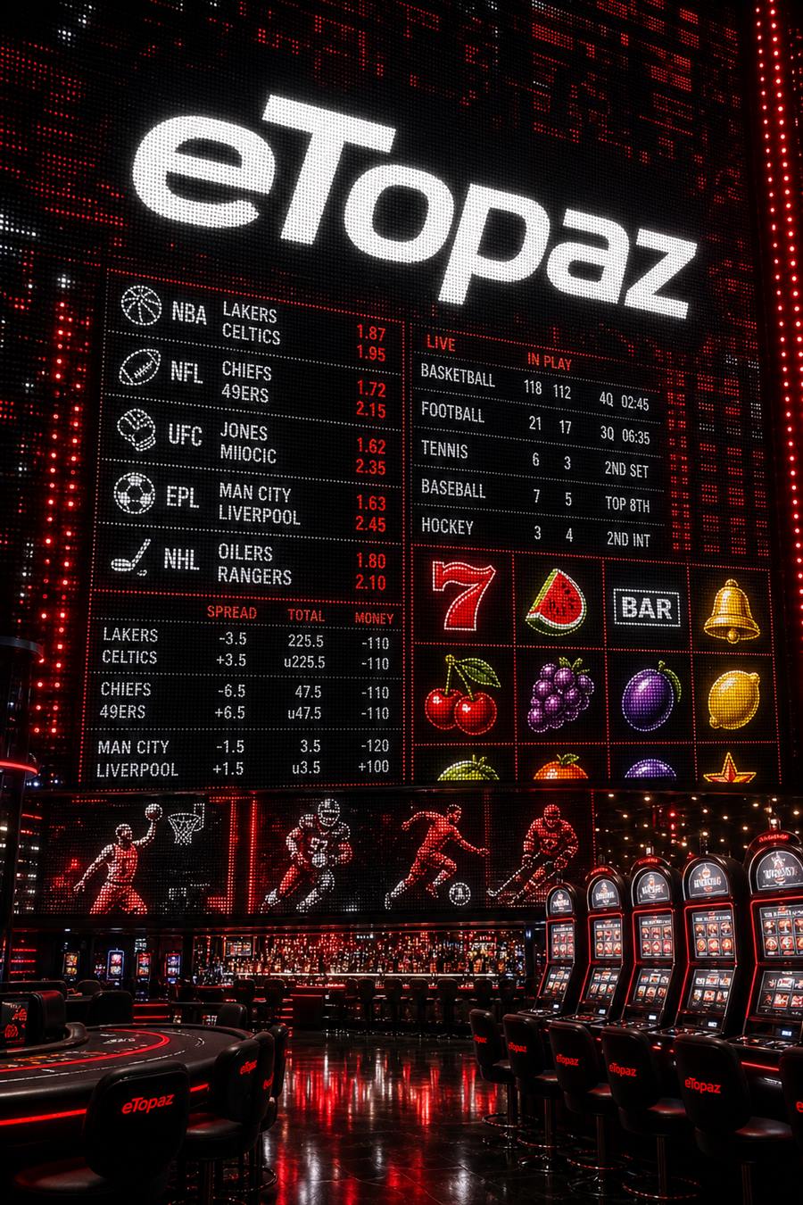 eTopaz sports betting and casino mosaic